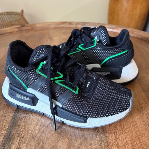 Adidas Kids Originals NMD G1 Running Shoes Sneakers Lace Up Black Green Size 4 - Picture 11 of 12